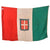 Original Italian WWI Multi-Piece Silk Kingdom of Italy Flag with Savoy Coat of Arms & Hanging Rings - 35 x 53”