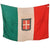 Original Italian WWI Multi-Piece Silk Kingdom of Italy Flag with Savoy Coat of Arms & Hanging Rings - 35 x 53”