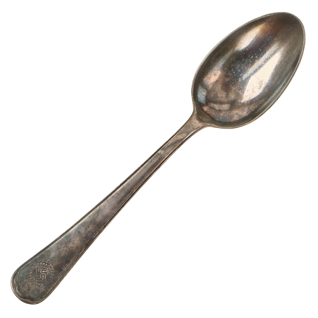 Original German WWII NSDAP Silver Soup Spoon From der Führer's Favorite Hotel - Der Deutsche Hof in Munich Original Items
