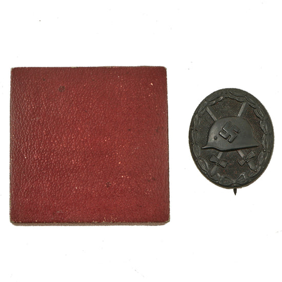 Original German WWII Black 3rd Class Wound Badge Original Case Box - Unmarked Original Items