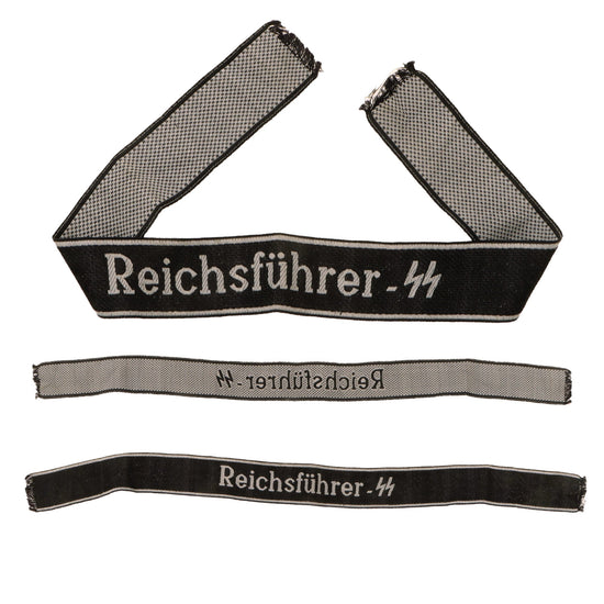 Original German WWII Reichsführer-SS Heinrich Himmler EM/NCO Personnel BeVO Embroidered Cuff Title Original Items