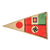 Original Italian WWII Axis Powers Friendship Pennant - Italian, German, and Japanese Emblems - 5 3/4" x 9 3/8" Original Items