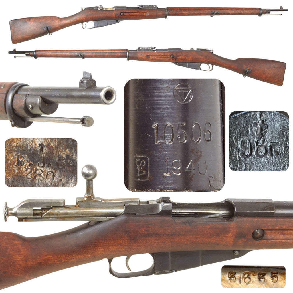 Original Finnish Continuation War Mosin-Nagant M/91 Infantry Rifle Serial 10506 with 1940 Dated Tikkakoski Barrel - Antique Tula Receiver Dated 1896 Original Items