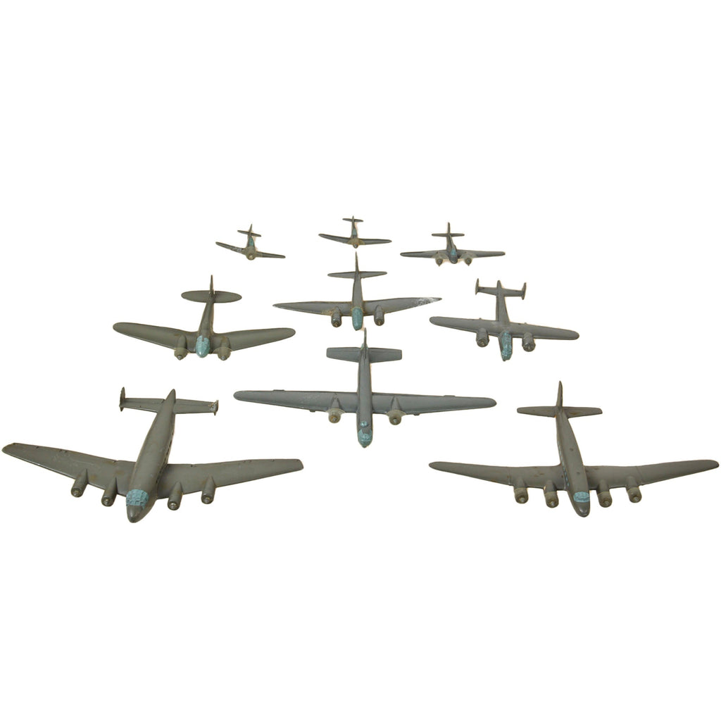 Original German WWII German Luftwaffe Recognition Model Airplanes by Wiking - Lot of 9 Original Items