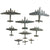 Original German WWII German Luftwaffe Recognition Model Airplanes by Wiking - Lot of 9 Original Items
