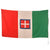 Original Italian WWI Multi-Piece Silk Kingdom of Italy Flag with Savoy Coat of Arms & Napoli Stamp - 37 x 64” Original Items