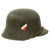 Original German WWII M16 Transitional Heer Army Single Decal Helmet with 59cm Liner & Chinstrap - Added Tricolor Shield - Stamped Si. 66 Original Items