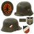 Original German WWII M16 Transitional Heer Army Single Decal Helmet with 59cm Liner & Chinstrap - Added Tricolor Shield - Stamped Si. 66 Original Items
