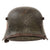 Original German WWII M18 Transitional Heer Army Double Decal Helmet with 58cm Liner and Chinstrap - Stamped ET66 Original Items