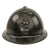 Original Belgian WWII Model 1931 Adrian Helmet with Belgian Lion Badge & Liner - Black Repaint Original Items