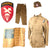 Original U.S. WWII Airborne Troop Carrier M1942 Paratrooper M42 Jump Jacket without Reinforcements with Flag Patch & Replaced Zipper and French-Made Pants with Garrison Cap Original Items