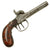 Original Victorian Era Belgian Double Barreled Percussion Pistol with Burl Wood Grip and Engraved Frame - Circa 1840 Original Items