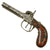 Original Victorian Era Belgian Double Barreled Percussion Pistol with Burl Wood Grip and Engraved Frame - Circa 1840 Original Items