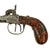 Original Victorian Era Belgian Double Barreled Percussion Pistol with Burl Wood Grip and Engraved Frame - Circa 1840 Original Items