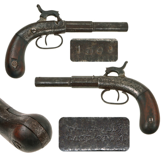Original U.S. Single Shot Percussion Boot Pistol marked New York Circa 1850 - Serial 150 Original Items