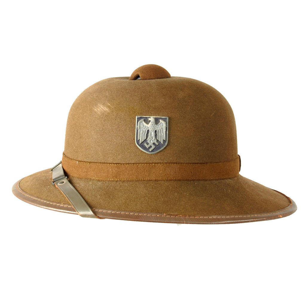 Original German WWII 1942 Dated 2nd Model Afrikakorps DAK Sun Helmet by F.ST.L - size 58 Original Items