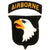 Original U.S. WWII Attributed Type 1 101st Airborne Division Red Tongue Patch with Detached Rocker Original Items