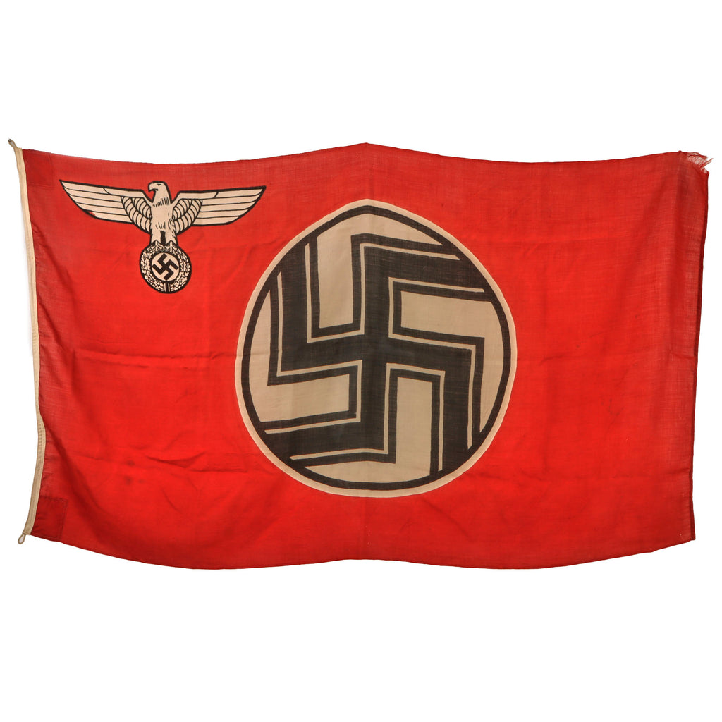 Original German WWII NSDAP Reichsdienstflagge State Service Printed Wool Flag, 46" x 82" Original Items