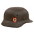 Original German WWII Heer M40 Steel Helmet in Named USGI Bring Back Box with 1943 Dated 58cm Liner and Chinstrap, Stamped Q66
