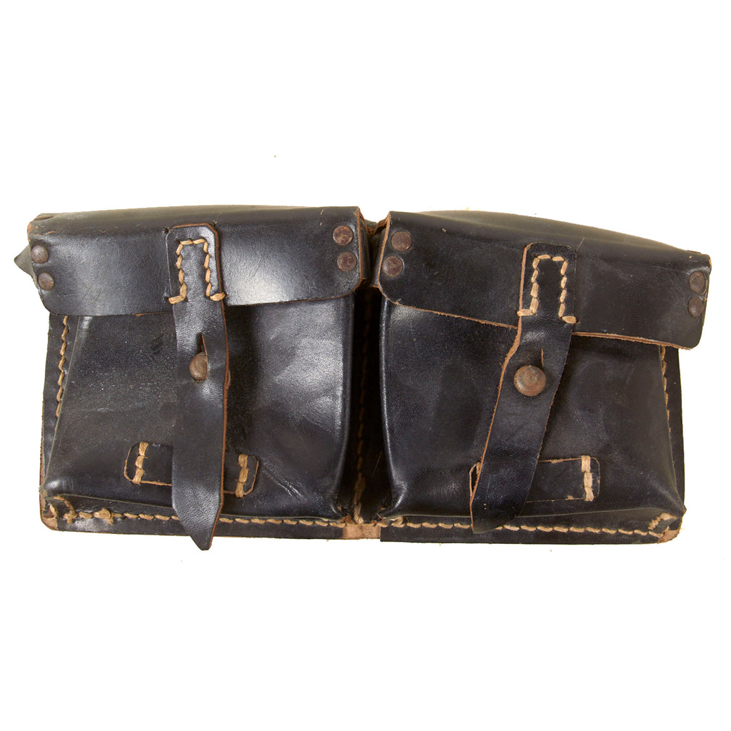 Original German WWII G43 K43 Leather Ammunition Pouch by E.B.Leuner GmbH, Bautzen - Dated 1944