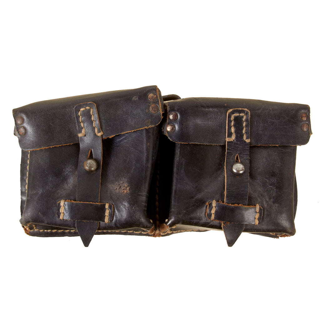 Original German WWII G43 K43 Leather Ammunition Pouch by E.B.Leuner GmbH, Bautzen - Dated 1944 Original Items