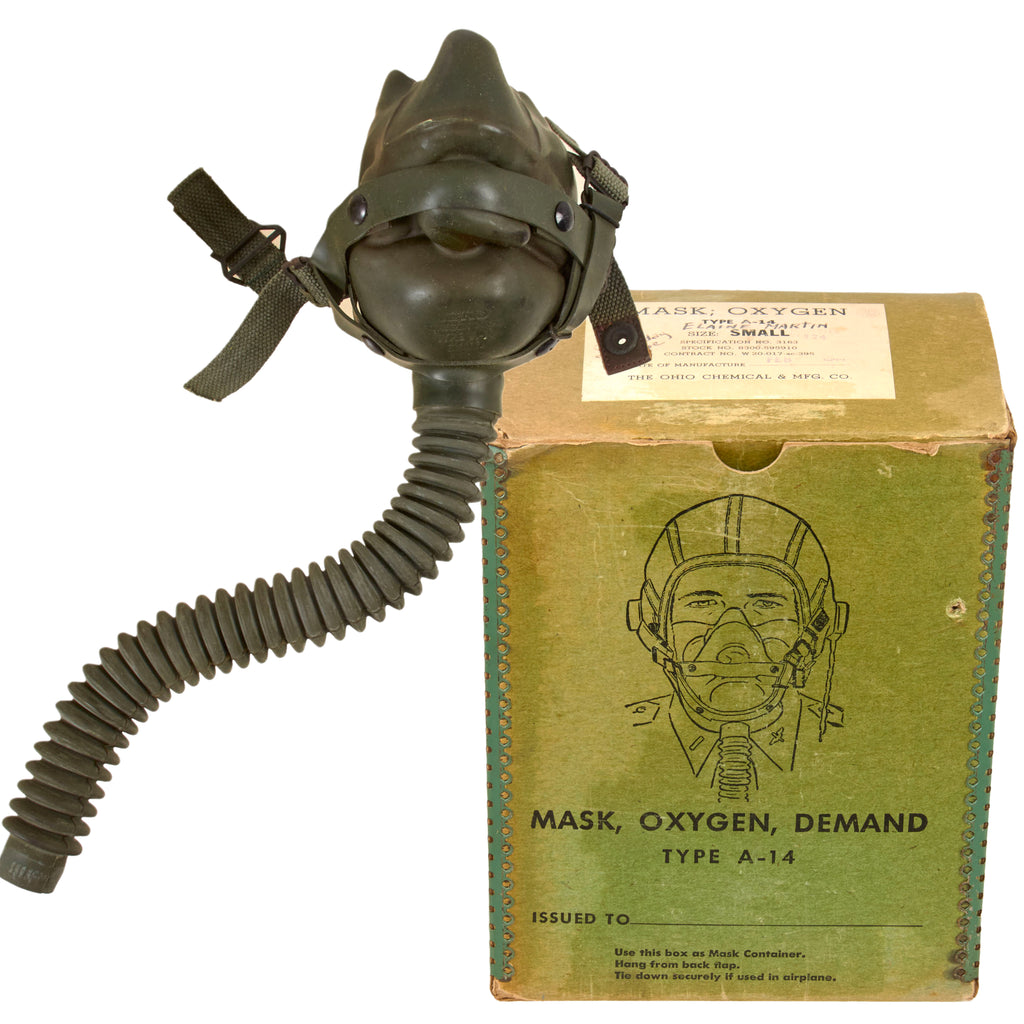 Original U.S. WWII USAAF Type A-14 Oxygen Mask in Original Box Original Items
