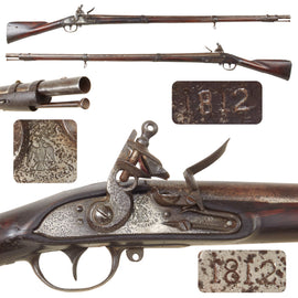 Original War of 1812 U.S. Springfield Model 1812 Flintlock Musket by Springfield Armory Dated 1812 - Unconverted