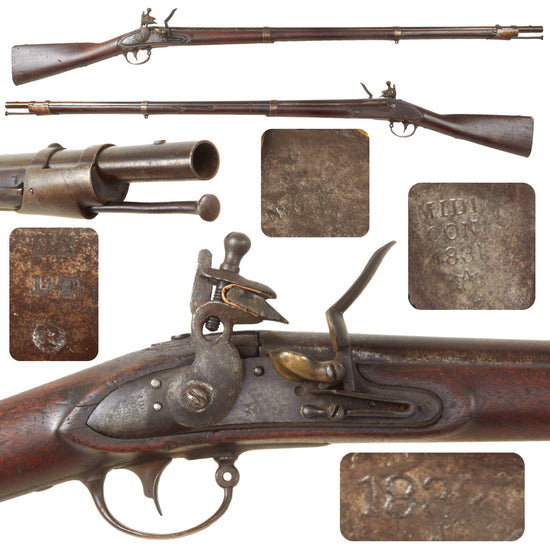 Original U.S. Model 1822 Flintlock Contract Musket by Nathan Starr Dated 1831 and 1832 - Unconverted Original Items