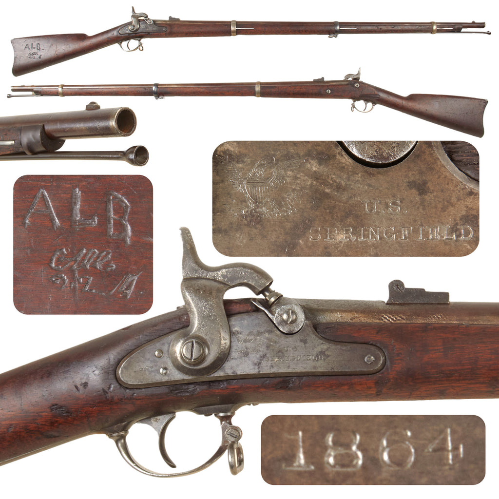 Original U.S. Civil War Springfield Model 1863 Transitional Type Rifled Musket by Springfield Armory, Dated 1864