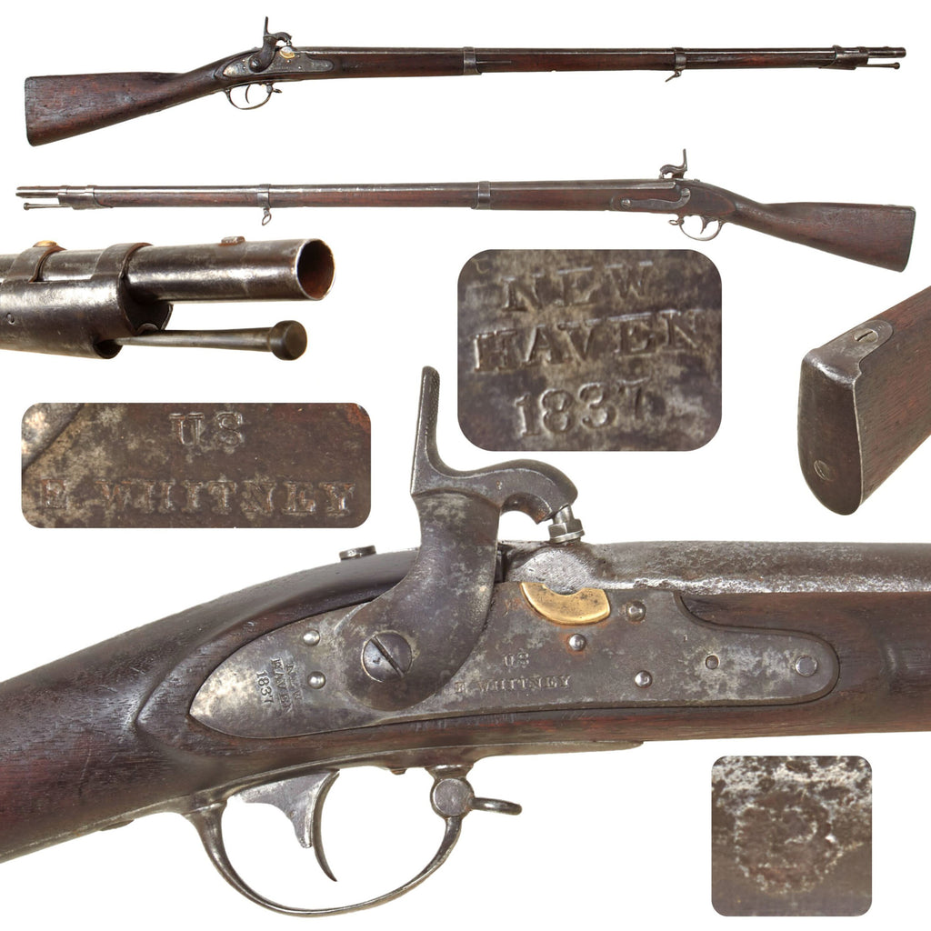 Original U.S. Springfield Model 1822 Eli Whitney Contract Cone in Barrel Percussion Converted Musket - dated 1837