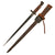 Original Dutch M1895 Mannlicher T-Back Rifle Bayonet by Hembrug with Leather Scabbard & Integral Frog Original Items