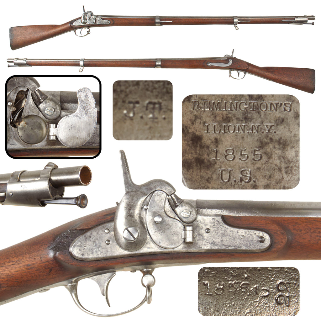 Original U.S. Civil War Remington-Maynard Tape Primer Percussion Converted M1835 Rifled Musket - dated 1855