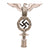 Original German WWII NSDAP First Pattern Plated Brass Flag Pole Finial with RZM M3/40 Marked Socket Original Items