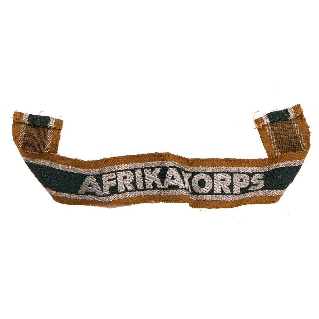 Original German WWII DAK Afrikakorps Machine Woven Cuff Title, 11 1/2" Long Original Items