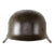 Original German WWII Heer Army Single Decal M42 Steel Helmet with 1940 Dated 58cm Liner and Repaired Chinstrap, Stamped ET66, Lot No. 2432
