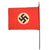 Original German WWII NSDAP Handheld Parade Flag with Wooden Pole - 22" x 16"