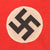 Original German WWII NSDAP Handheld Parade Flag with Wooden Pole - 22" x 16"