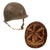 Original U.S. WWII Medic Officer Painted 1943 M1 McCord Front Seam Fixed Bale Helmet With Medical Tape “Follow Me” Stripe & Firestone Liner