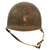 Original U.S. WWII Medic Officer Painted 1943 M1 McCord Front Seam Fixed Bale Helmet With Medical Tape “Follow Me” Stripe & Firestone Liner