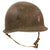 Original U.S. WWII Medic Officer Painted 1943 M1 McCord Front Seam Fixed Bale Helmet With Medical Tape “Follow Me” Stripe & Firestone Liner