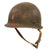 Original U.S. WWII Medic Officer Painted 1943 M1 McCord Front Seam Fixed Bale Helmet With Medical Tape “Follow Me” Stripe & Firestone Liner