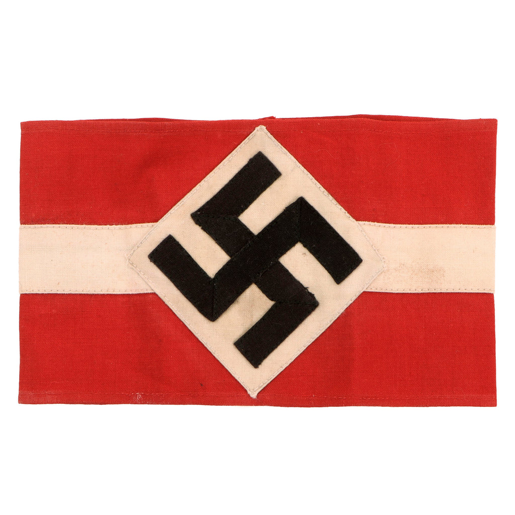 Original German WWII-Era HJ National Youth Organization Multi-Piece Sewn Cotton Armband Original Items
