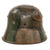 Original Imperial German WWI Named Panel Camouflage M16 Stahlhelm Helmet with Shrapnel Damage Through Visor - Rare Maker K64