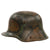 Original Imperial German WWI Named Panel Camouflage M16 Stahlhelm Helmet with Shrapnel Damage Through Visor - Rare Maker K64
