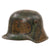 Original Imperial German WWI Named Panel Camouflage M16 Stahlhelm Helmet with Shrapnel Damage Through Visor - Rare Maker K64