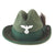 Original German WWII National Forestry Service Deutscher Schützenhut Felt Hunting Hat by Meyer & Römer of Frankfurt with Plume, Measured Size 56cm