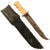 Original U.S. WWII Custom Theater-Made Bowie-Style Fighting Knife with Grooved Bone Handle & Shoelace-Bound Sheath