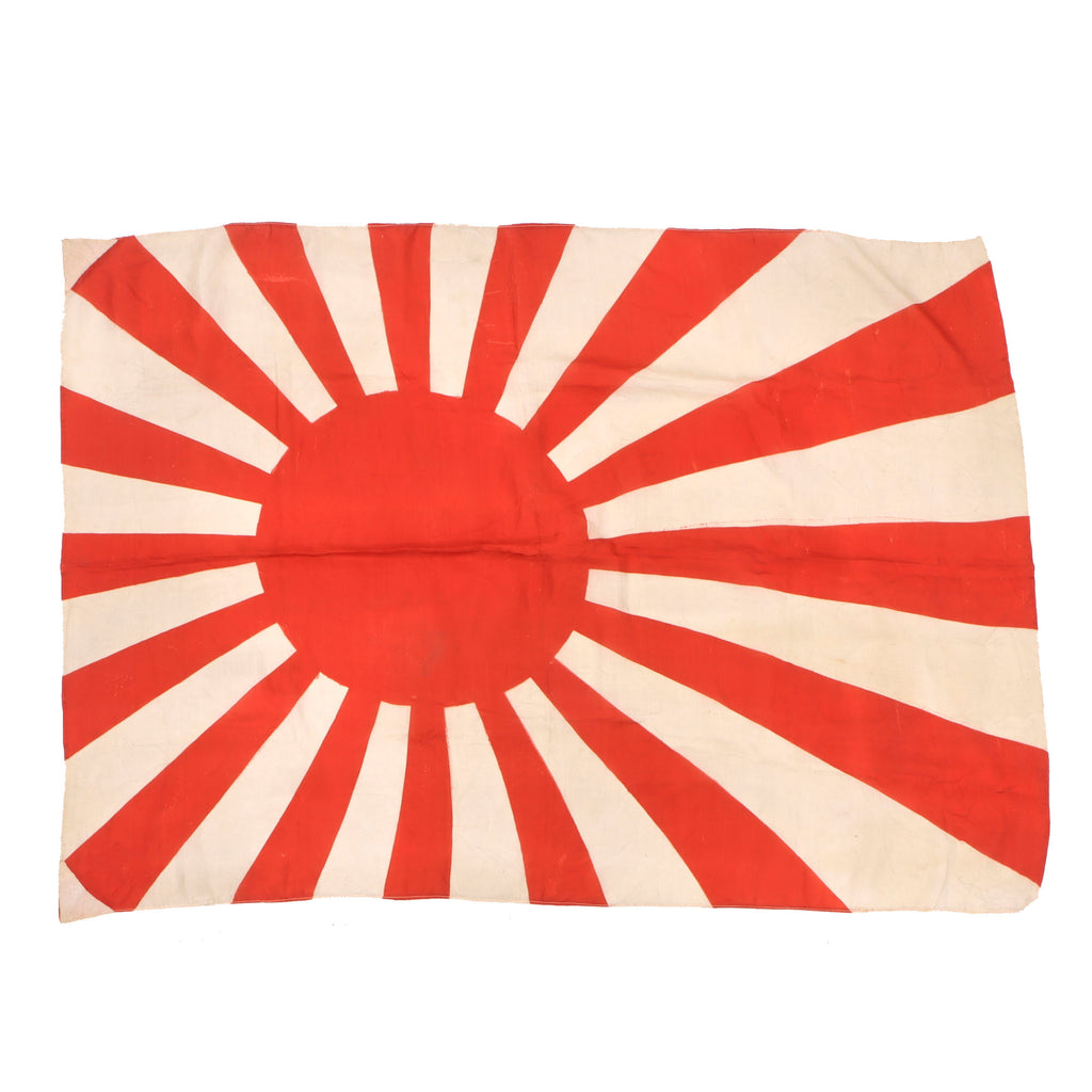 Original Japan WWII Imperial Japanese Navy Silk Rising Sun War Flag - 25 x 36”
