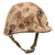 Original U.S. WWII Korean War USMC Front Seam Swivel Bale M1 Helmet with Westinghouse Liner and 1st Pattern USMC Camouflage “Frogskin” Cover