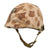 Original U.S. WWII Korean War USMC Front Seam Swivel Bale M1 Helmet with Westinghouse Liner and 1st Pattern USMC Camouflage “Frogskin” Cover